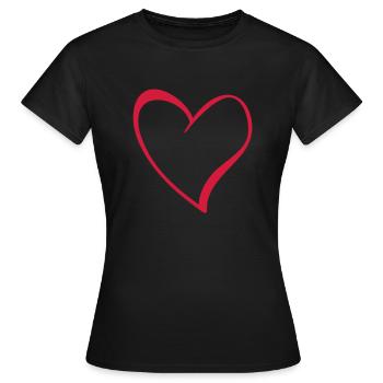 Heart - Frauen T-Shirt - Schwarz - Vorne - AI Model Female 172 dark (172cm)
