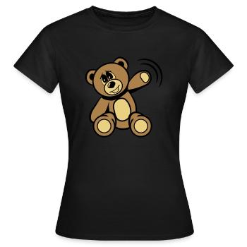 Bär winken süss - Frauen T-Shirt - Schwarz - Vorne - AI Model Female 172 dark (172cm)