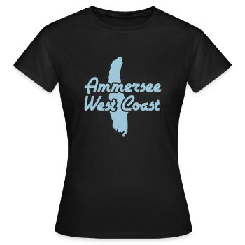 Ammersee West Coast - Frauen T-Shirt - Schwarz - Vorne - AI Model Female 172 dark (172cm)