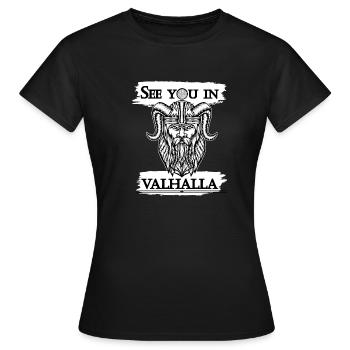 Rendez-vous au Valhalla - T-shirt Femme - noir - Devant - AI Model Female 172 dark (172cm)