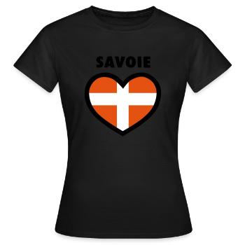Coeur Savoie - vectoriel - T-shirt Femme - noir - Devant - AI Model Female 172 dark (172cm)