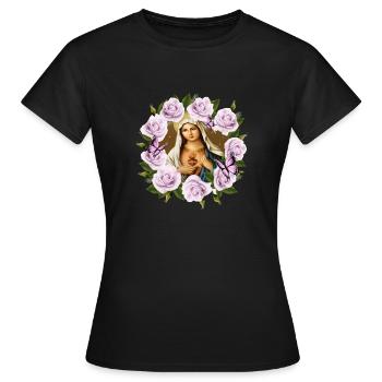 Sainte Marie-Vierge-sainte-mère-jésus - T-shirt Femme - noir - Devant - AI Model Female 172 dark (172cm)