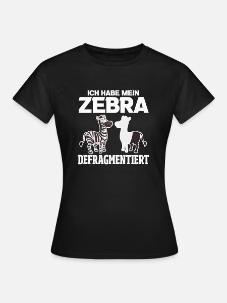 Zebra Defragmentiert Lustiges Informatiker Sprüche - Frauen T-Shirt - Schwarz