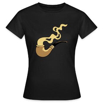 Smoke Tobacco Pipe Smoke - Women's T-Shirt - black - Front - AI Model Female 172 dark (172cm)