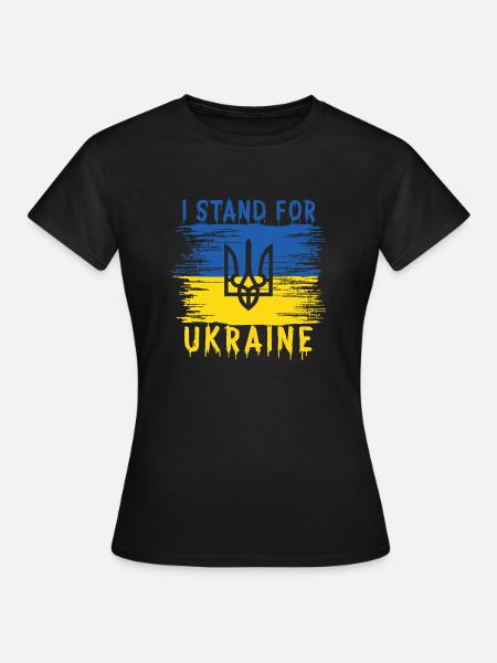 I Stand For Ukraine - Frauen T-Shirt - Schwarz