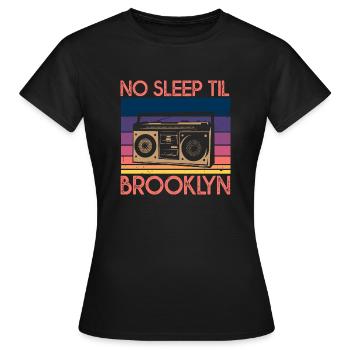 Vaporwave No Sleep Til Brooklyn Retro Stereo Radio - T-shirt Femme - noir - Devant - AI Model Female 172 dark (172cm)