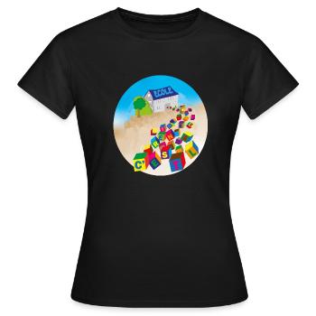 c est la rentrée- rentrée scolaire - T-shirt Femme - noir - Devant - AI Model Female 172 dark (172cm)