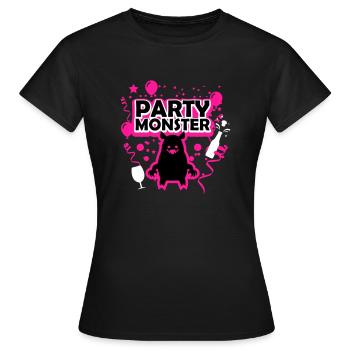 Monstre de fête rose - T-shirt Femme - noir - Devant - AI Model Female 172 dark (172cm)