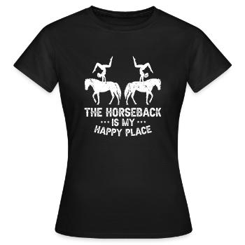 Conception de voûte et conception de chevaux de voûte - T-shirt Femme - noir - Devant - AI Model Female 172 dark (172cm)