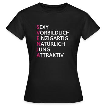 Svenja Name Geschenk - Frauen T-Shirt - Schwarz - Vorne - AI Model Female 172 dark (172cm)