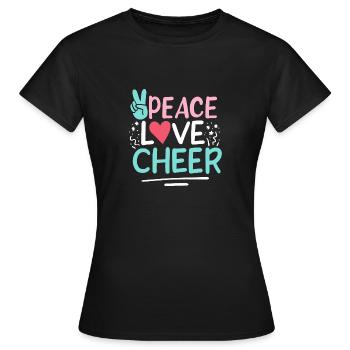 Frieden Liebe Jubel - Frauen T-Shirt - Schwarz - Vorne - AI Model Female 172 dark (172cm)