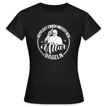 Party Papst - Frauen T-Shirt - Schwarz - Vorne - AI Model Female 172 dark (172cm)