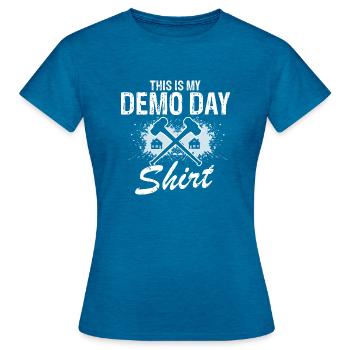 House Demolition and Renovation Design - Women's T-Shirt - antique blue sapphire heather - Front - AI Model Female 172 dark (172cm)
