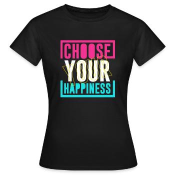 Choisissez le bonheur - T-shirt Femme - noir - Devant - AI Model Female 172 dark (172cm)