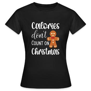 Kalorien zählen nicht an Weihnachten - Frauen T-Shirt - Schwarz - Vorne - AI Model Female 172 dark (172cm)