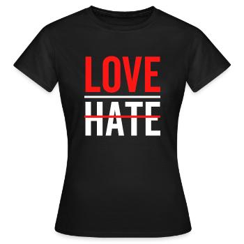 L’amour plutôt que la haine - T-shirt Femme - noir - Devant - AI Model Female 172 dark (172cm)