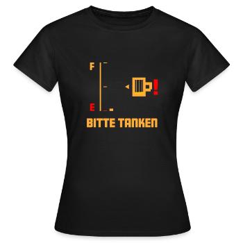 BITTE TANKEN - Frauen T-Shirt - Schwarz - Vorne - AI Model Female 172 dark (172cm)