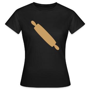 Nudelholz - Frauen T-Shirt - Schwarz - Vorne - AI Model Female 172 dark (172cm)