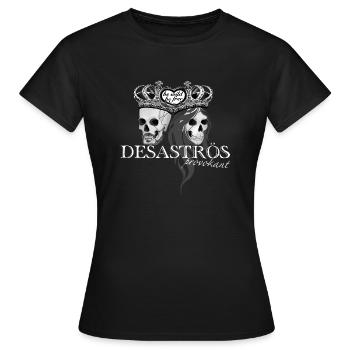 𝔻𝔼𝕊𝔸𝕊𝕋ℝÖ𝕊 𝖕𝖗𝖔𝖛𝖔𝖐𝖆𝖓𝖙 𝖜𝖍𝖎𝖙𝖊 - Frauen T-Shirt - Schwarz - Vorne - AI Model Female 172 dark (172cm)