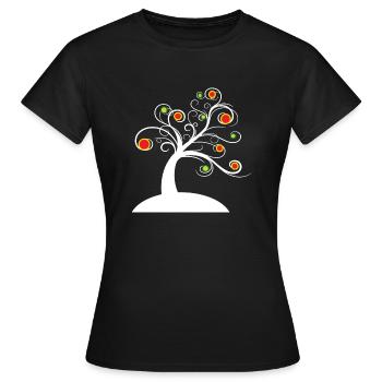 Spring Awakening, Flowering Tree, Nature, Tree - Women's T-Shirt - black - Front - AI Model Female 172 dark (172cm)