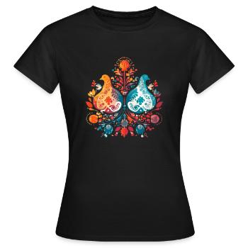 Vintage-Turteltauben - Frauen T-Shirt - Schwarz - Vorne - AI Model Female 172 dark (172cm)