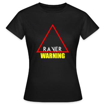 Avertissement raver - T-shirt Femme - noir - Devant - AI Model Female 172 dark (172cm)