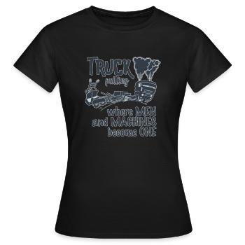 truck pulling duotone - Women's T-Shirt - black - Front - AI Model Female 172 dark (172cm)