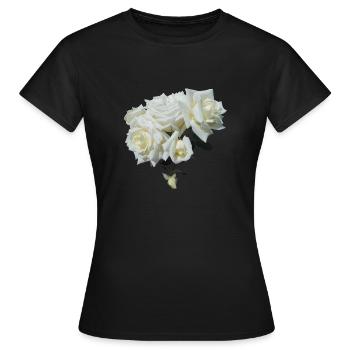 WHITE ROSE BUSH - Women's T-Shirt - black - Front - AI Model Female 172 dark (172cm)