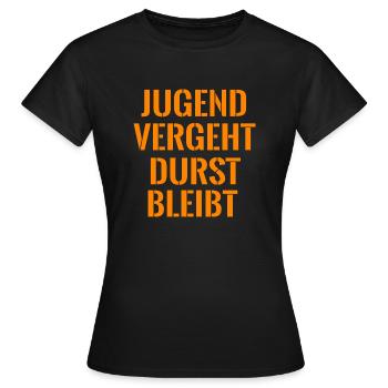 Bier Party Spruch Geschenk - Frauen T-Shirt - Schwarz - Vorne - AI Model Female 172 dark (172cm)