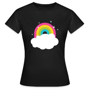 Arc-en-ciel dans le ciel - T-shirt Femme - noir - Devant - AI Model Female 172 dark (172cm)
