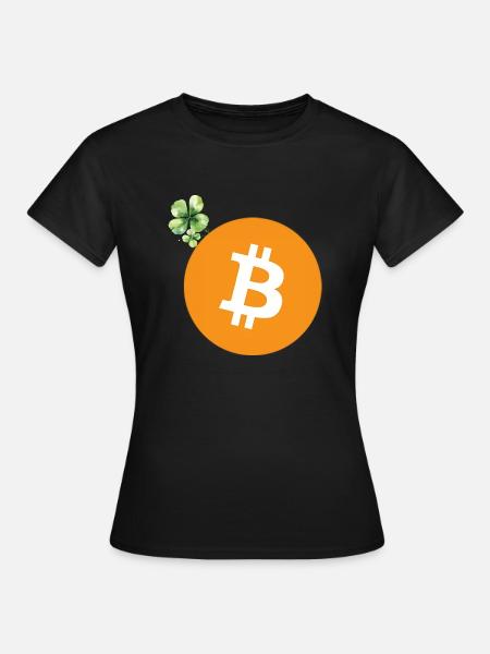 Bitcoin Kleeblatt - Frauen T-Shirt - Schwarz