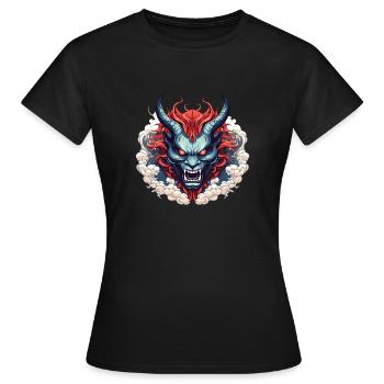 Demon oni - Women's T-Shirt - black - Front - AI Model Female 172 dark (172cm)