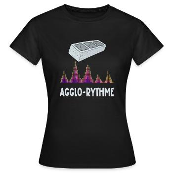 agglo-rythme - T-shirt Femme - noir - Devant - AI Model Female 172 dark (172cm)