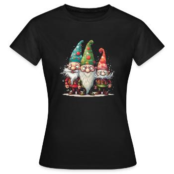 Drôles de Noël Gnomes & Gnomes - T-shirt Femme - noir - Devant - AI Model Female 172 dark (172cm)