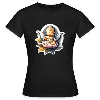 bébé Bouddha - meditation yoga relaxation - T-shirt Femme - noir - Devant - AI Model Female 172 dark (172cm)