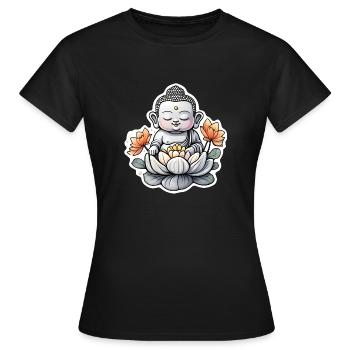 bébé Bouddha - meditation yoga relaxation - T-shirt Femme - noir - Devant - AI Model Female 172 dark (172cm)