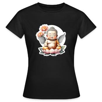 bébé Bouddha - meditation yoga relaxation - T-shirt Femme - noir - Devant - AI Model Female 172 dark (172cm)