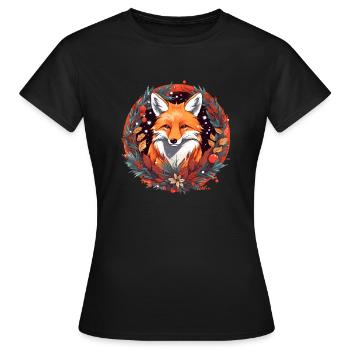 Fox Avec des éléments de Noël, Love Foxes - T-shirt Femme - noir - Devant - AI Model Female 172 dark (172cm)