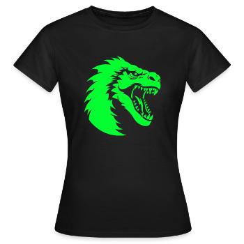 Dinosaur logo - Women's T-Shirt - black - Front - AI Model Female 172 dark (172cm)