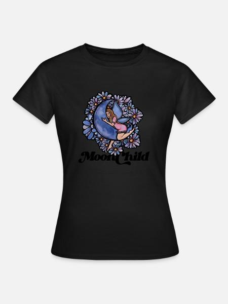 Mondkind Fee - Frauen T-Shirt - Schwarz