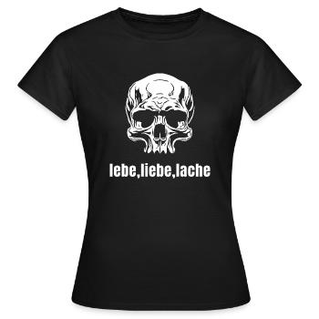 Crâne Live Love Laugh - T-shirt Femme - noir - Devant - AI Model Female 172 dark (172cm)