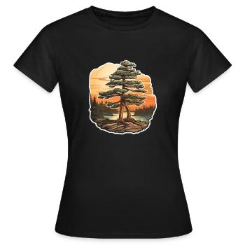Pin au crépuscule - T-shirt Femme - noir - Devant - AI Model Female 172 dark (172cm)