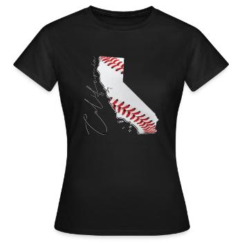 Californie (États-Unis) | Vrai baseball | Carte Sct - T-shirt Femme - noir - Devant - AI Model Female 172 dark (172cm)