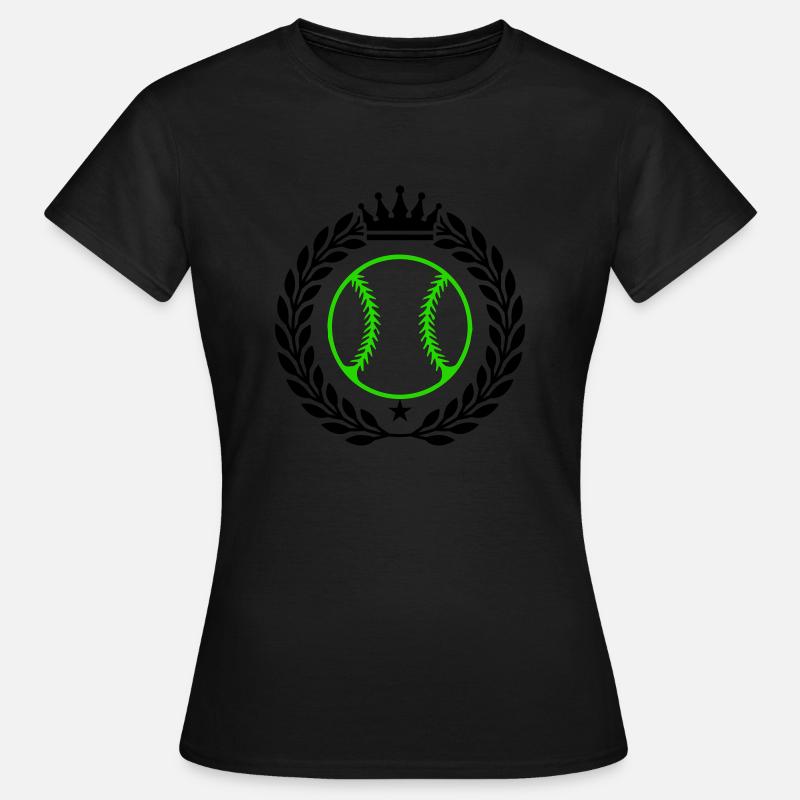 Baseball emblem - Dame-T-shirt - sort