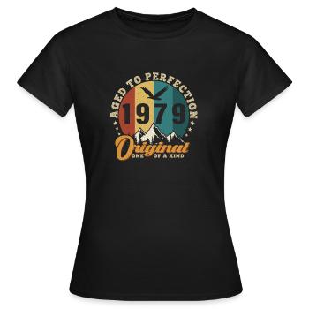 Les légendes sont nées en 1979 Vintage - T-shirt Femme - noir - Devant - AI Model Female 172 dark (172cm)