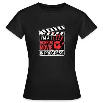 Film d’horreur en cours - T-shirt Femme - noir - Devant - AI Model Female 172 dark (172cm)