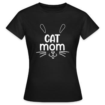 Stilvolles Cat Mom Katzenmotiv - Frauen T-Shirt - Schwarz - Vorne - AI Model Female 172 dark (172cm)