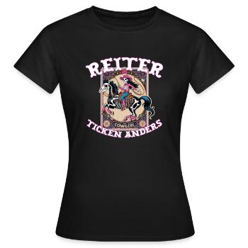 Reiter ticken anders - Frauen T-Shirt - Schwarz - Vorne - AI Model Female 172 dark (172cm)