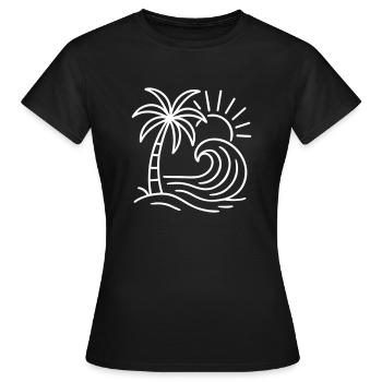 Île Palm Wave - T-shirt Femme - noir - Devant - AI Model Female 172 dark (172cm)