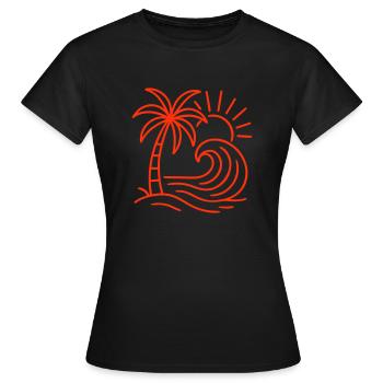 Île Palm Wave - T-shirt Femme - noir - Devant - AI Model Female 172 dark (172cm)